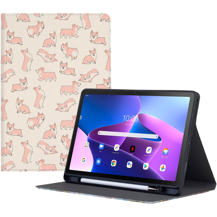 Чохол Galeo TPU Print з відсіком для стилуса для Lenovo Tab M10 Plus 3rd Gen TB128FU Corgi