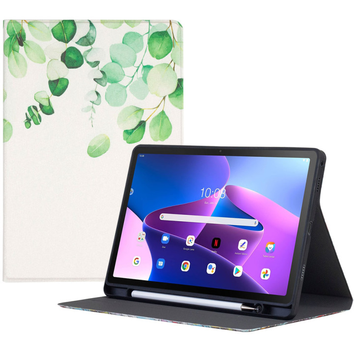 Чохол Galeo TPU Print з відсіком для стилуса для Lenovo Tab M10 Plus 3rd Gen TB128FU Eucalyptus