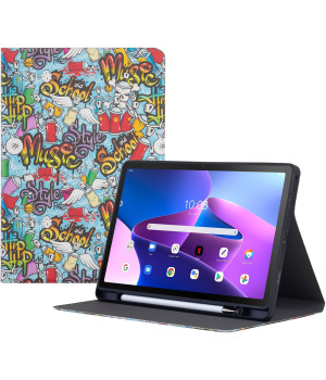 Чохол Galeo TPU Print з відсіком для стилуса для Lenovo Tab M10 Plus 3rd Gen TB128FU Graffiti