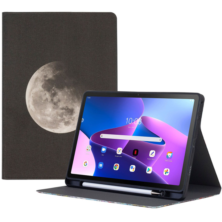 Чохол Galeo TPU Print з відсіком для стилуса для Lenovo Tab M10 Plus 3rd Gen TB128FU Moon