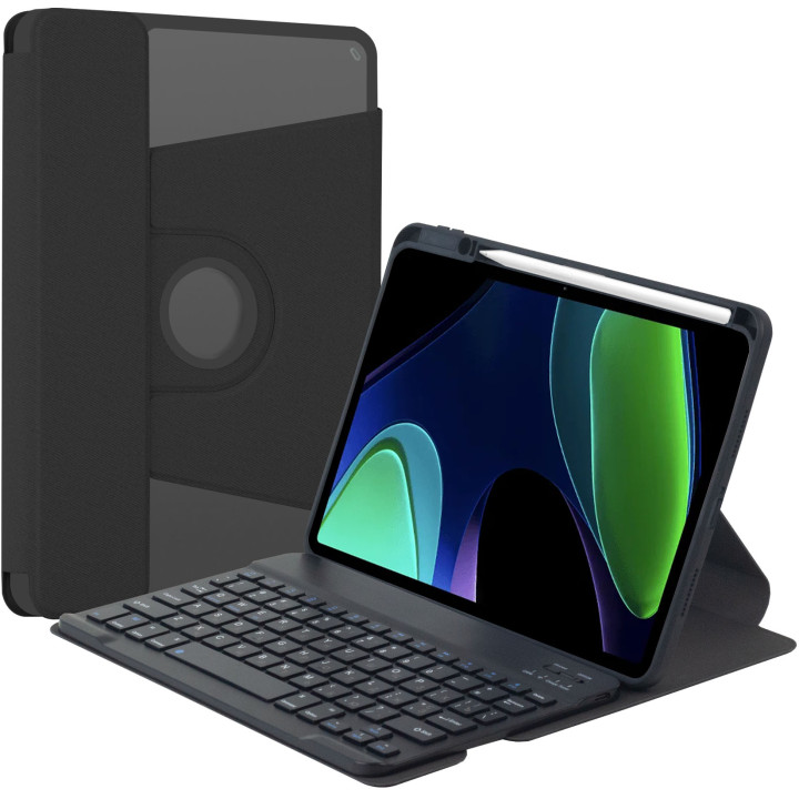 Чохол з bluetooth клавіатурою для Xaiomi Pad 6/6 Pro 11" (En+Ua+Ru) Galeo Rotating Textile Black