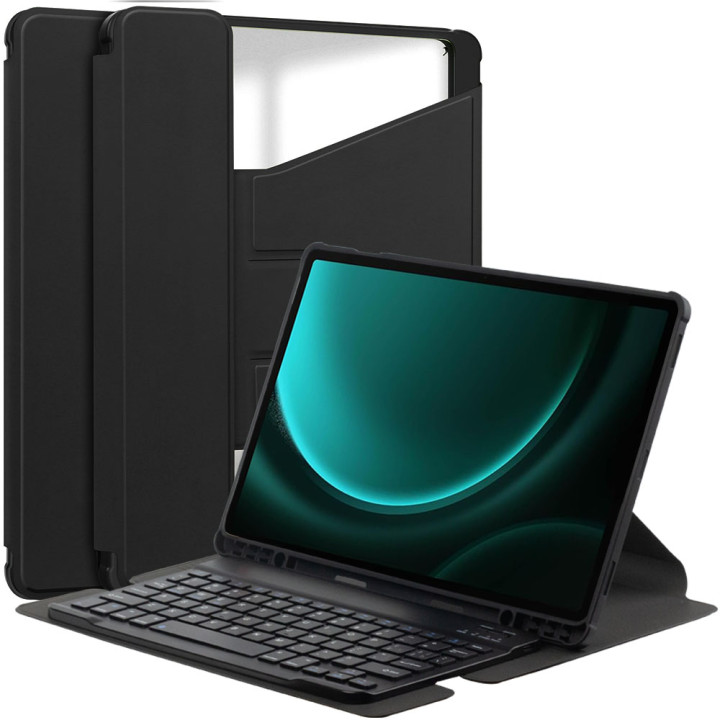 Чехол с клавиатурой для Samsung Galaxy Tab S9 Plus / S9 FE+ 12.4" Galeo Rotating (En+Ua+Ru) Black