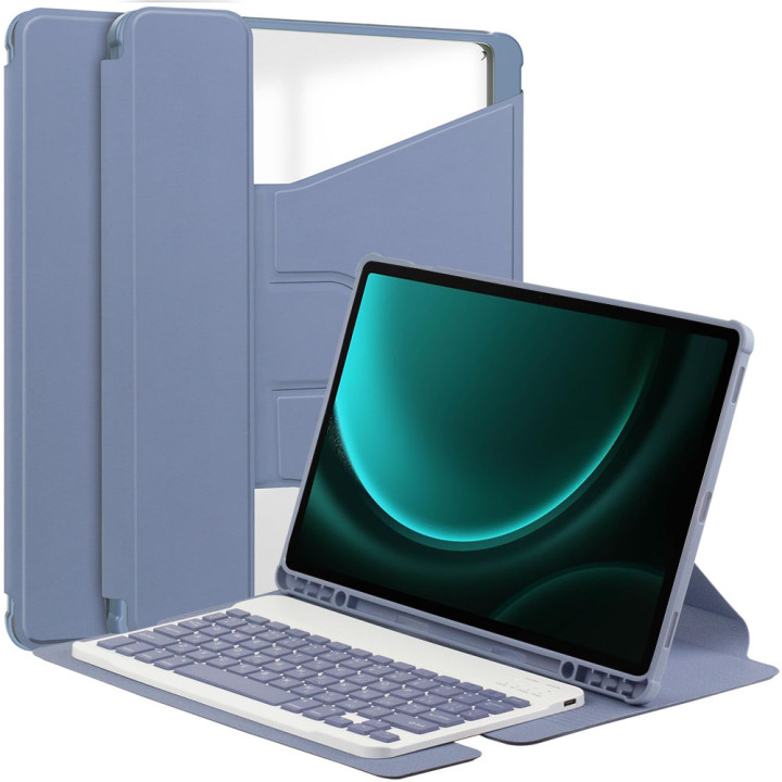 Чехол с клавиатурой для Samsung Galaxy Tab S9 Plus / S9 FE+ 12.4" Galeo Rotating (En+Ua+Ru) Heather