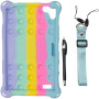 Силиконовый чехол Galeo Pop It для Samsung Galaxy Tab A 8.0 SM-T290, SM-T295 Rainbow Light Blue