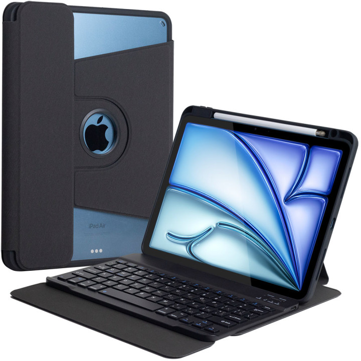 Чехол с клавиатурой для Apple iPad Air 11 (2024), Air 4/5 10.9" (2020/2022) Rotating Textile Black