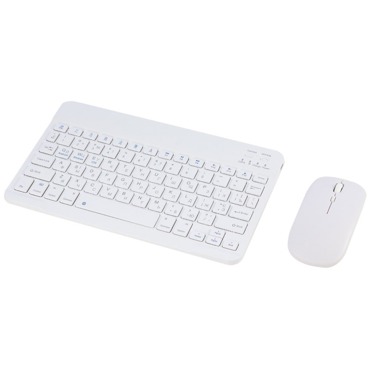 Комплект bluetooth клавіатура + акумуляторна миша Dual-mode для планшета White