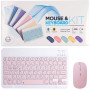 Комплект bluetooth клавіатура + акумуляторна миша Dual-mode для планшета Pink