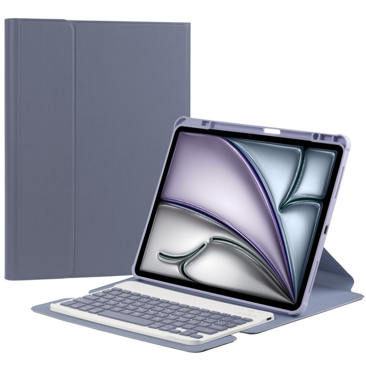 Чехол с клавиатурой для Apple iPad Air 13 (2024), iPad Pro 12.9" (2018-2022) Rotating Heather Grey