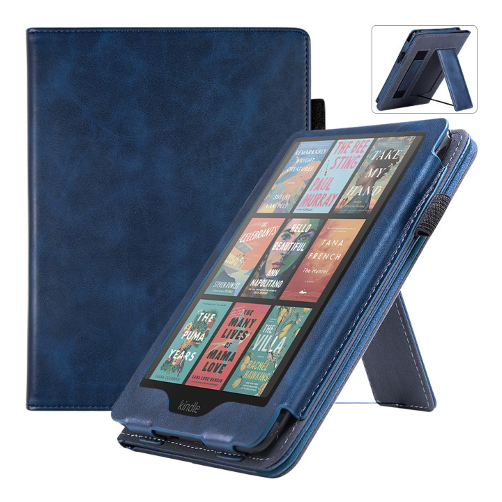 Чехол Vertical Leather Stand для Amazon Kindle Paperwhite 12th Gen / Colorsoft 7.0" Dark Blue