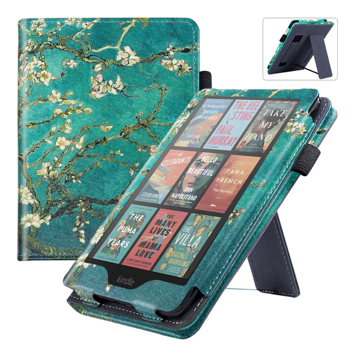 Чохол Vertical Leather Stand для Amazon Kindle Paperwhite 12th Gen / Colorsoft 7.0" Almond Blossom