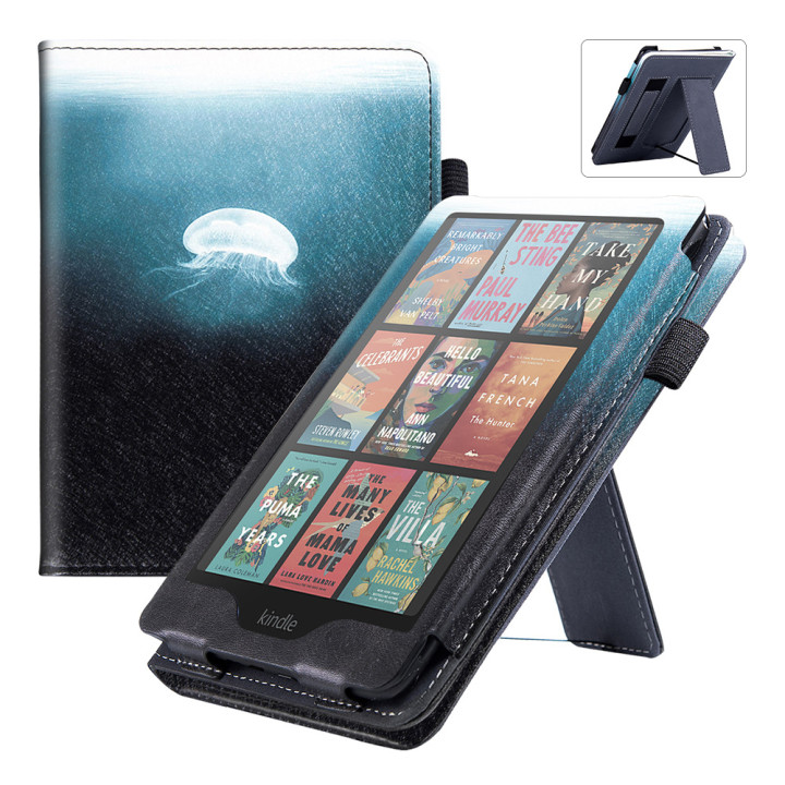Чехол Vertical Leather Stand для Amazon Kindle Paperwhite 12th Gen / Colorsoft 7.0" Jellyfish