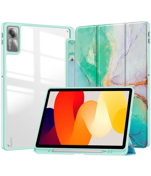 Чехол Galeo Hybrid Case with Stylus Holder для Xiaomi Redmi Pad SE 11" Green Marble