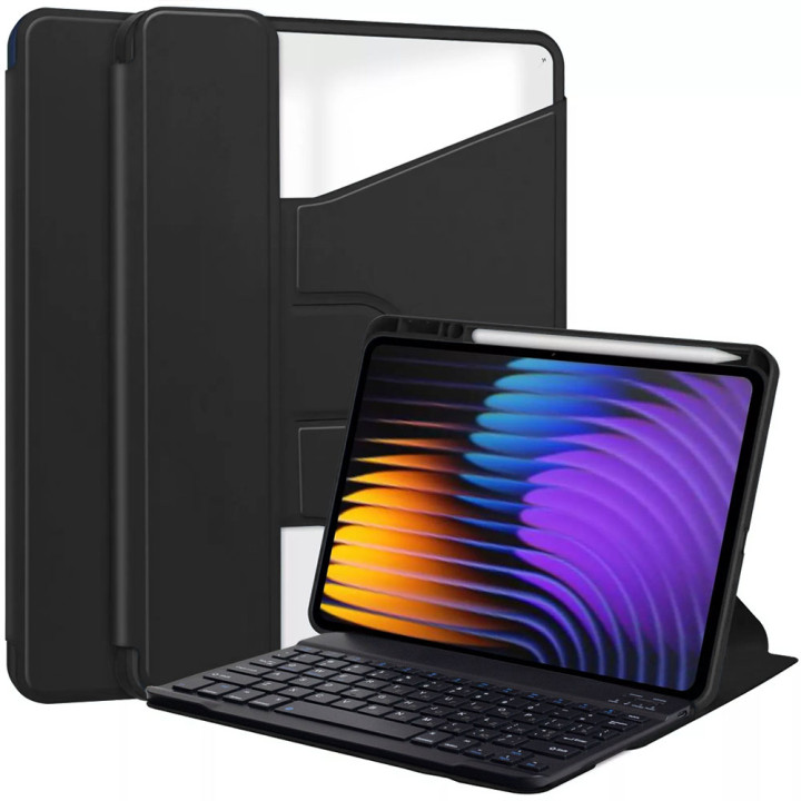 Чехол с bluetooth клавиатурой для Xaiomi Pad 7 / Pad 7 Pro 11.2" (En+Ua+Ru) Galeo Rotating Black