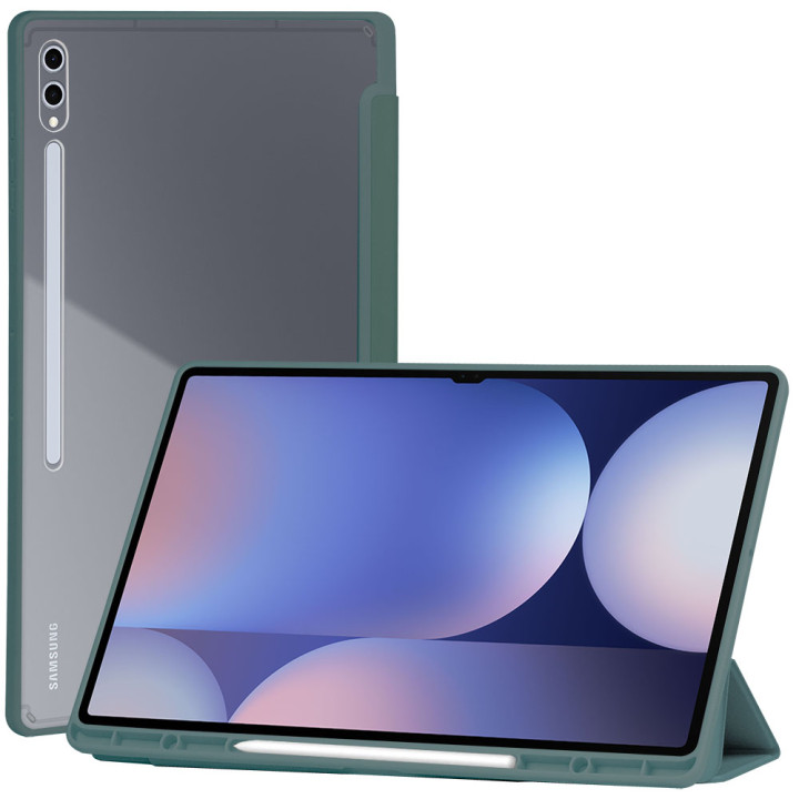 Чехол Galeo Hybrid Case with S-Pen Holder для Samsung Galaxy Tab S10 Ultra/S9 Ultra 14.6" Dark Green