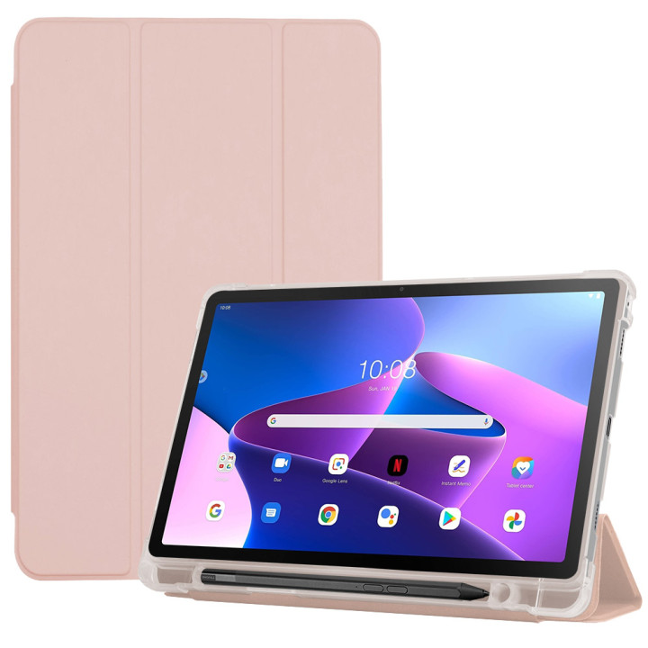 Чехол Galeo TPU Trifold with Stylus Holder для Lenovo Tab M10 Plus 3rd Gen TB-125, TB-128 Pink