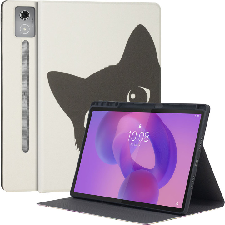 Чохол Galeo TPU Print з відсіком для стилуса для Lenovo Idea Tab Pro 12.7" TB373FU Black Cat