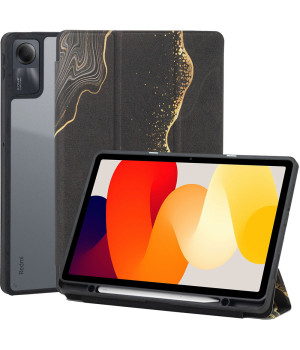 Чехол Galeo Hybrid Case with Stylus Holder для Xiaomi Redmi Pad SE 11" Black Marble