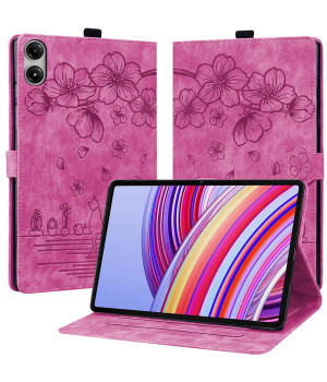 Чохол Galeo Vintage TPU Folio для Xiaomi Redmi Pad Pro 12.1" /Poco Pad Cat and Flowers Pink