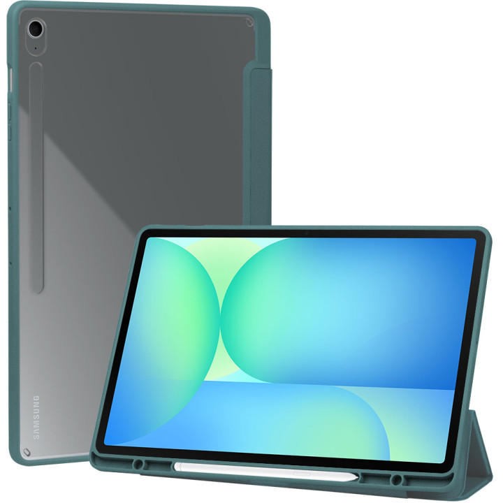 Чехол Galeo Hybrid Case with S-Pen Holder для Samsung Galaxy Tab S10 FE Plus 13.1" Dark Green