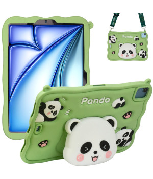 Дитячий чохол для Apple iPad Air 11 (2024/2025), Air 4/5 10.9" Galeo Cartoon Panda з ремінцем