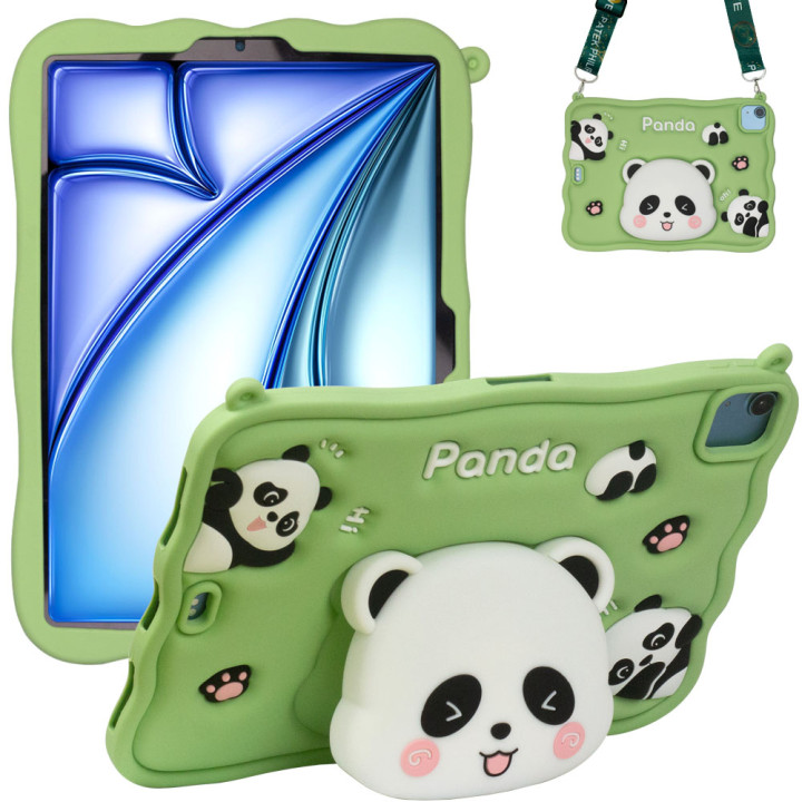 Дитячий чохол для Apple iPad Air 11 (2024/2025), Air 4/5 10.9" Galeo Cartoon Panda з ремінцем