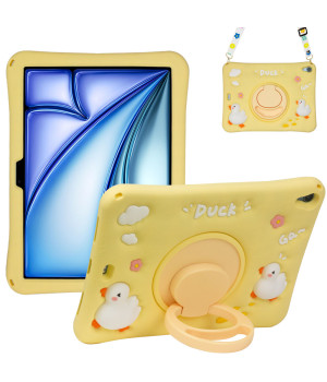 Дитячий чохол для Apple iPad Air 11 M2/M3 (2024/2025) Galeo Cartoon Duck з ремінцем
