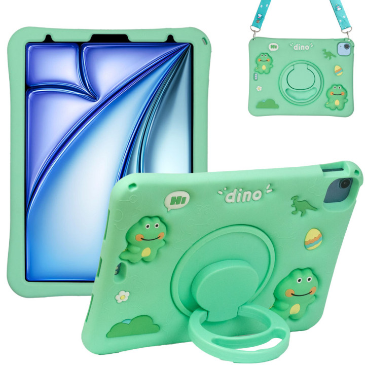 Дитячий чохол для Apple iPad Air 11 (2024/2025), Air 4/5 10.9" Galeo Cartoon Dino з ремінцем