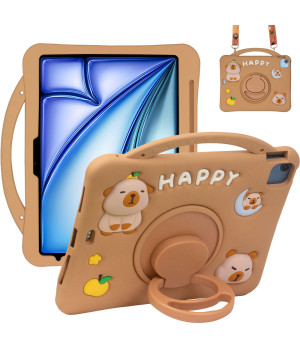 Дитячий чохол для Apple iPad Air 11 (2024/2025), Air 4/5 10.9" Galeo Cartoon Capybara з ремінцем