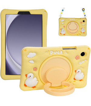 Детский чехол для Samsung Galaxy Tab A9 8.7" SM-X110, SM-X115 Galeo Cartoon Duck с ремешком