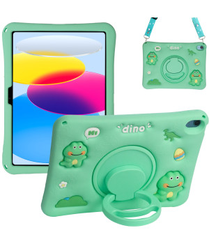 Дитячий чохол для Apple iPad 11 (2025) /10th Gen 10.9" (2022) Galeo Cartoon Dino з ремінцем