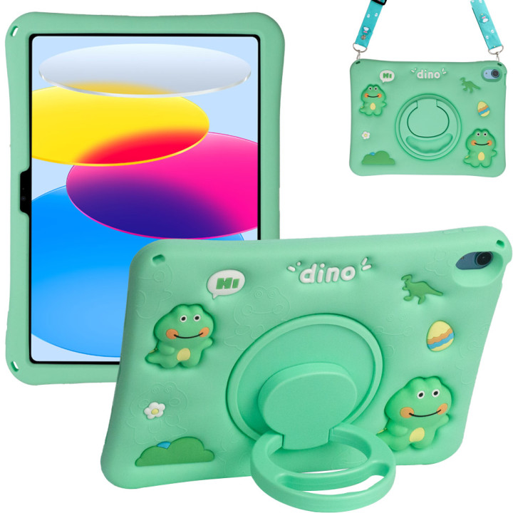 Дитячий чохол для Apple iPad 11 (2025) /10th Gen 10.9" (2022) Galeo Cartoon Dino з ремінцем