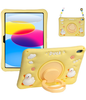 Дитячий чохол для Apple iPad 11 (2025) /10th Gen 10.9" (2022) Galeo Cartoon Duck з ремінцем
