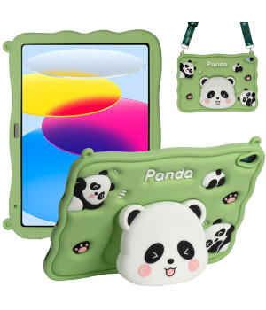 Дитячий чохол для Apple iPad 11 (2025) /10th Gen 10.9" (2022) Galeo Cartoon Panda з ремінцем