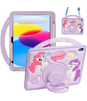Детский чехол для Apple iPad 11 (2025) /10th Gen 10.9" (2022) Galeo Cartoon Pony с ремешком