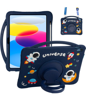 Детский чехол для Apple iPad 11 (2025) /10th Gen 10.9" (2022) Galeo Cartoon Space с ремешком