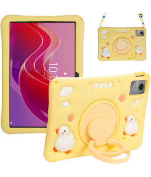 Дитячий чохол для Lenovo Tab M11 (TB330FU, TB330XU) Galeo Cartoon Duck з ремінцем
