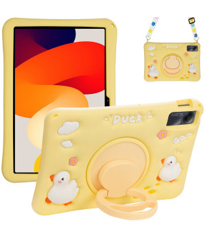 Детский чехол для Xiaomi Redmi Pad SE 11" Galeo Cartoon Duck с ремешком