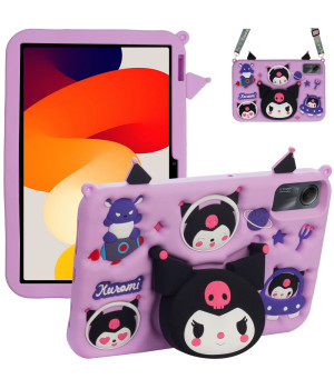 Детский чехол для Xiaomi Redmi Pad SE 11" Galeo Cartoon Kuromi с ремешком