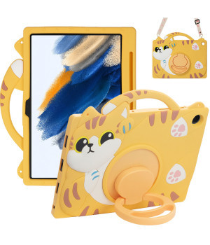 Детский чехол для Samsung Galaxy Tab A8 10.5" SM-X200, SM-X205 Galeo Cartoon Cat с ремешком