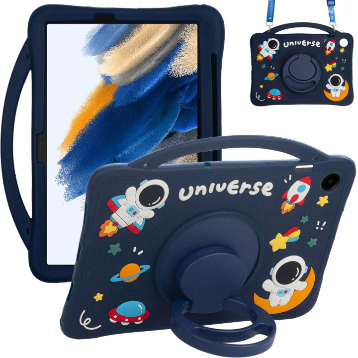 Детский чехол для Samsung Galaxy Tab A8 10.5" SM-X200, SM-X205 Galeo Cartoon Space с ремешком
