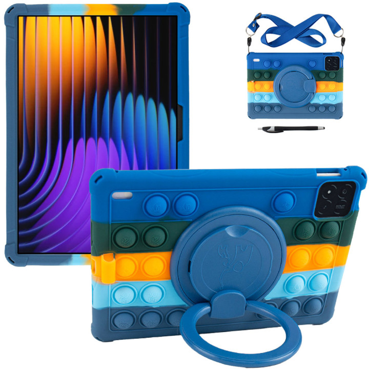 Силиконовый чехол Galeo Pop It with Handle для Xiaomi Pad 7 / Pad 7 Pro 11.2" Rainbow DB