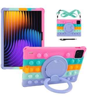 Силіконовий чохол Galeo Pop It with Handle для Xiaomi Pad 7 / Pad 7 Pro 11.2" Rainbow Pink