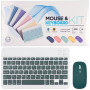 Комплект bluetooth клавіатура + акумуляторна миша Dual-mode для планшета Dark Green