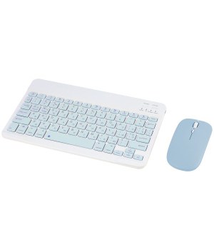Комплект bluetooth клавіатура + акумуляторна миша Dual-mode для планшета Light Blue