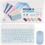 Комплект bluetooth клавіатура + акумуляторна миша Dual-mode для планшета Light Blue
