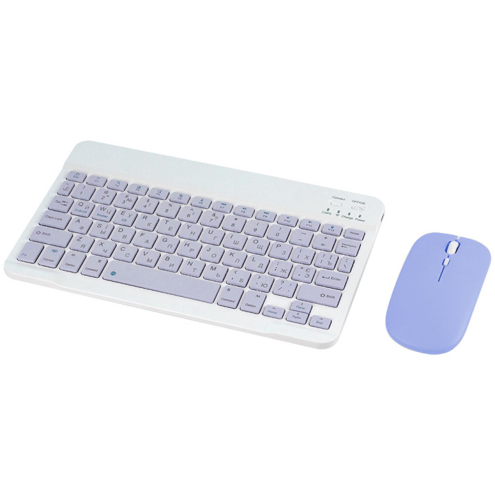 Комплект bluetooth клавіатура + акумуляторна миша Dual-mode для планшета Purple