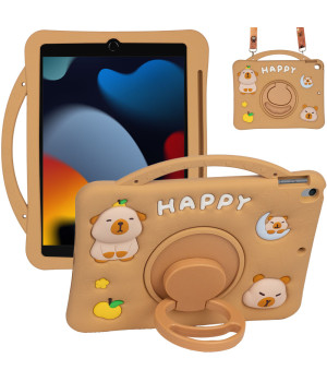 Дитячий чохол для Apple iPad 7/8/9 10.2" (2019/2020/2021) Galeo Cartoon Capybara з ремінцем