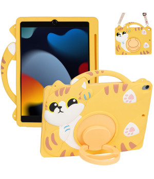 Дитячий чохол для Apple iPad 7/8/9 10.2" (2019/2020/2021) Galeo Cartoon Cat з ремінцем