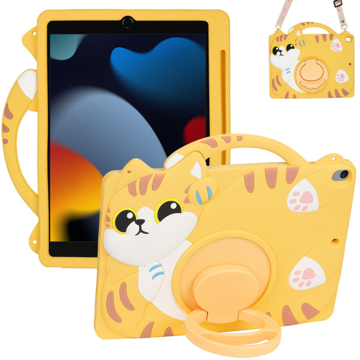 Дитячий чохол для Apple iPad 7/8/9 10.2" (2019/2020/2021) Galeo Cartoon Cat з ремінцем