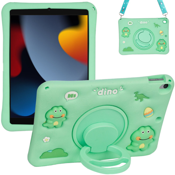 Дитячий чохол для Apple iPad 7/8/9 10.2" (2019/2020/2021) Galeo Cartoon Dino з ремінцем